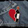 Парные металлические значки Люблю вино BR215