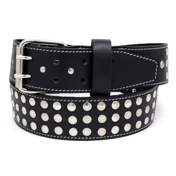 Ремень кожаный клёпка 3 ряда BELT39