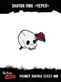 Значок металлический Череп BR040