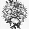 Временная татуировка Цветы зен 34224