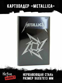 Картхолдер на 6 карт стальной черный Metallica NFH011b