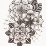 Временная татуировка Цветы зен 34439