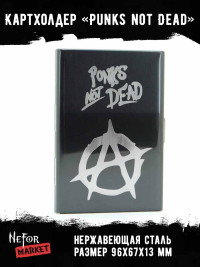 Картхолдер на 6 карт стальной черный Punks not Dead NFH012b