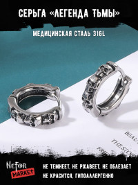 Серьга из нержавеющей стали Легенда Тьмы (1шт) HPN914