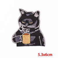 Термонашивка Котик с кружкой TNV437