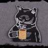 Термонашивка Котик с кружкой TNV437 Термонашивка Котик с кружкой TNV437