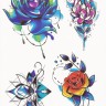 Временная татуировка Цветы микс 34424