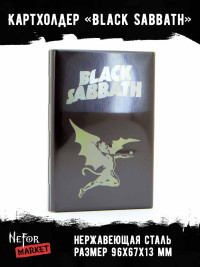 Картхолдер на 6 карт стальной черный Black Sabbath NFH017b
