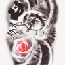 Временная татуировка Часы и роза 34412