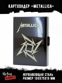 Картхолдер на 10 карт стальной черный Metallica NFHB007b