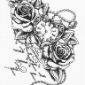 Временная татуировка Часы и розы 34410